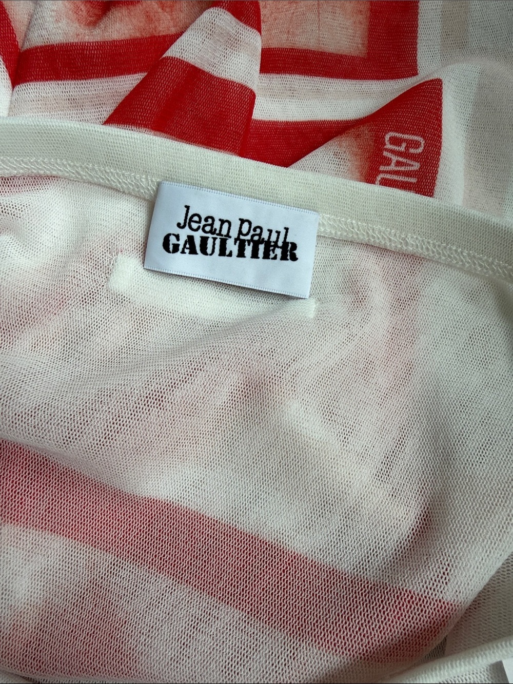 Jean Paul Gaultier Re-Edition Eyes & Lips Print Mesh Maxi Skirt White S $500 - Picture 12 of 13